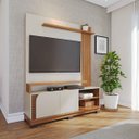 Ver imagem 6 de Painel Home Theater para TV até 65" 2 Portas Jussara Off White Matte/Freijó