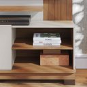 Ver imagem 5 de Painel Home Theater para TV até 65" 2 Portas Jussara Off White Matte/Freijó