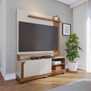Ver imagem 3 de Painel Home Theater para TV até 65" 2 Portas Jussara Off White Matte/Freijó