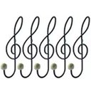 Ver imagem 1 de Kit 5 Ganchos Cabideiros Aço Preto Cifra Música 28cm Suportes de Parede Pendurar Roupas Bolsas
