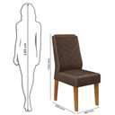 Ver imagem 2 de Conjunto Sala de Jantar Mesa Tampo Vidro 4 Cadeiras Dj Móveis Freijó Kiara Moca Lidia