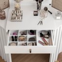 Ver imagem 2 de Penteadeira Camarim de Canto Glitter Branco