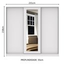Ver imagem 4 de Guarda-Roupa Casal 100% MDF Madesa Eros 3 Portas de Correr com Espelho Branco Cor:Branco