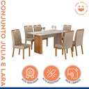 Ver imagem 2 de Conjunto Mesa Julia 160cm com 6 Cadeiras Madeira Maciça Lara