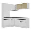Ver imagem 7 de Armário de Cozinha Completa de Canto com Rodapé Veneza Multimóveis MP2089.964 Branco/Preto