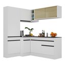 Ver imagem 3 de Armário de Cozinha Completa de Canto com Rodapé Veneza Multimóveis MP2089.964 Branco/Preto