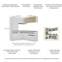 Ver imagem 4 de Armário de Cozinha Completa de Canto com Rodapé Veneza Multimóveis MP2089.964 Branco/Preto