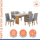 Ver imagem 2 de Conjunto Mesa Julia 160cm com 6 Cadeiras Madeira Maciça Lara