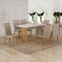 Ver imagem 1 de Conjunto Mesa Julia com Vidro com 6 Cadeiras Madeira Maciça Lara