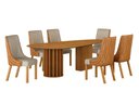 Ver imagem 1 de Conjunto Sala de Jantar Mesa Orgânica 180cm 6 Cadeiras Belle sem Tampo Vidro Cinamomo/Sintético Terr
