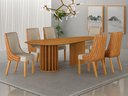 Ver imagem 7 de Conjunto Sala de Jantar Mesa Orgânica 180cm 6 Cadeiras Belle sem Tampo Vidro Cinamomo/Sintético Terr