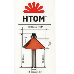 Fresa para Tupia Moldura Romana com Rolamento 25.00mm - Htom - 2