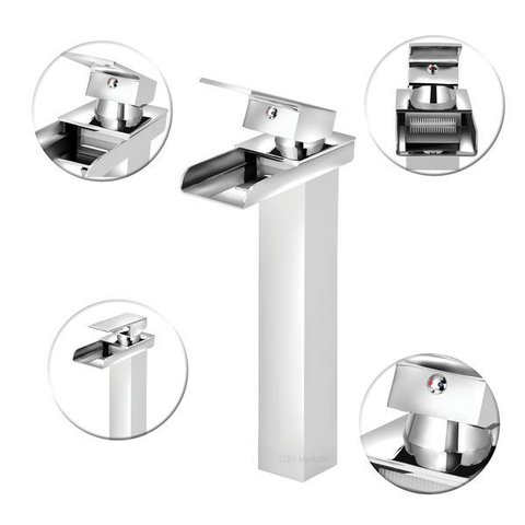 Torneira Monocomando  Banheiro/ Lavabo Quadrada Bica Alta Cascata