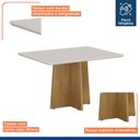 Ver imagem 4 de Conjunto Mesa Jade 120cm com 4 Cadeiras Madeira Maciça Mari Bege/Cinamomo/Off White/Linho Prata