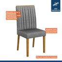 Ver imagem 6 de Conjunto Mesa Jade 120cm com 4 Cadeiras Madeira Maciça Mari Bege/Cinamomo/Off White/Linho Prata
