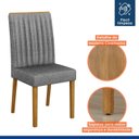 Ver mais imagens de Conjunto Mesa Jade 120cm com 4 Cadeiras Madeira Maciça Mari Bege/Cinamomo/Off White/Linho Prata