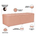 Ver imagem 4 de Calçadeira Recamier Baú para Cama de Casal King Dália 195x50 Cm W01 Linho Rosê - Lyam