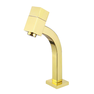 Torneira de Cuba Lavatório Banheiro Lavabo Pia Gold Dourado Quadrado Bica Baixa Metal Luxo Pmx