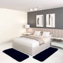 Ver imagem 1 de Jogo Tapete Passadeira Quarto 2 Uni Preto 50 X 140 Cm