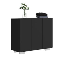 Armário Lavanderia com 3 Portas 90 cm Multimóveis MP5034 Preto/Branco - 2