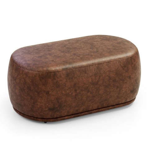 Puff Decorativo Orgânico Living Molly 02 Lugares Couríssimo Whisky - Desk Design