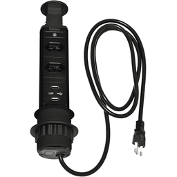 Torre de Tomada C/2 Tomadas+2 Usb Preta - 1