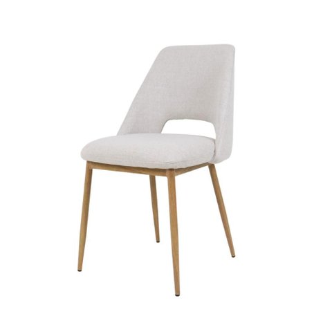 Cadeira Sala Jantar Cozinha Maya Creme Assento Estofado Design Anatômico Confortável Moderna