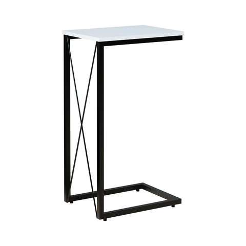 Mesa Lateral Sofá Xis Aço Carbono Base Preta