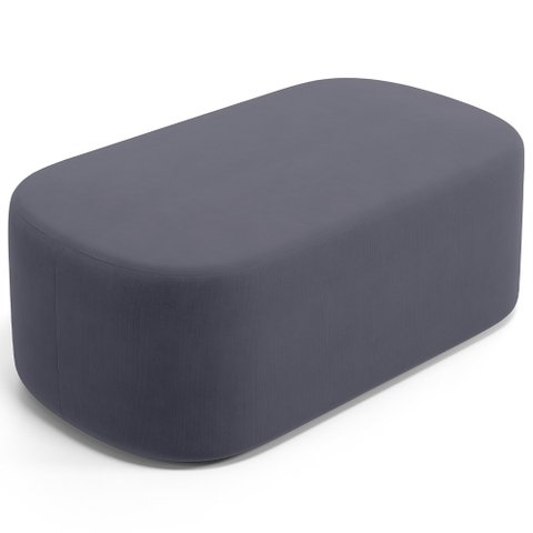 Puff Decorativo Orgânico para Living Quarto 100cm Doha W01 Suede Cinza - Lyam Decor