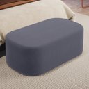 Ver imagem 2 de Puff Decorativo Orgânico para Living Quarto 100cm Doha W01 Suede Cinza - Lyam Decor