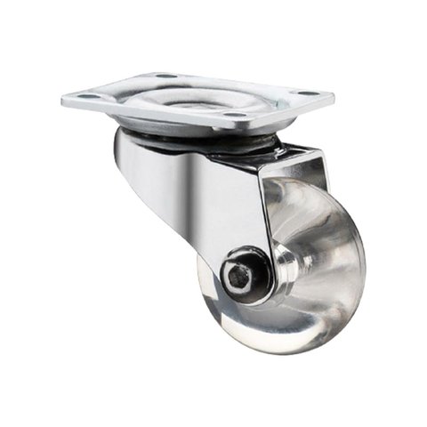 Rodizio Silicone (Gel) 35Mm Fix Chapa Plana 42 X 42 Sem Freio (Kit Com 10 Unidades)