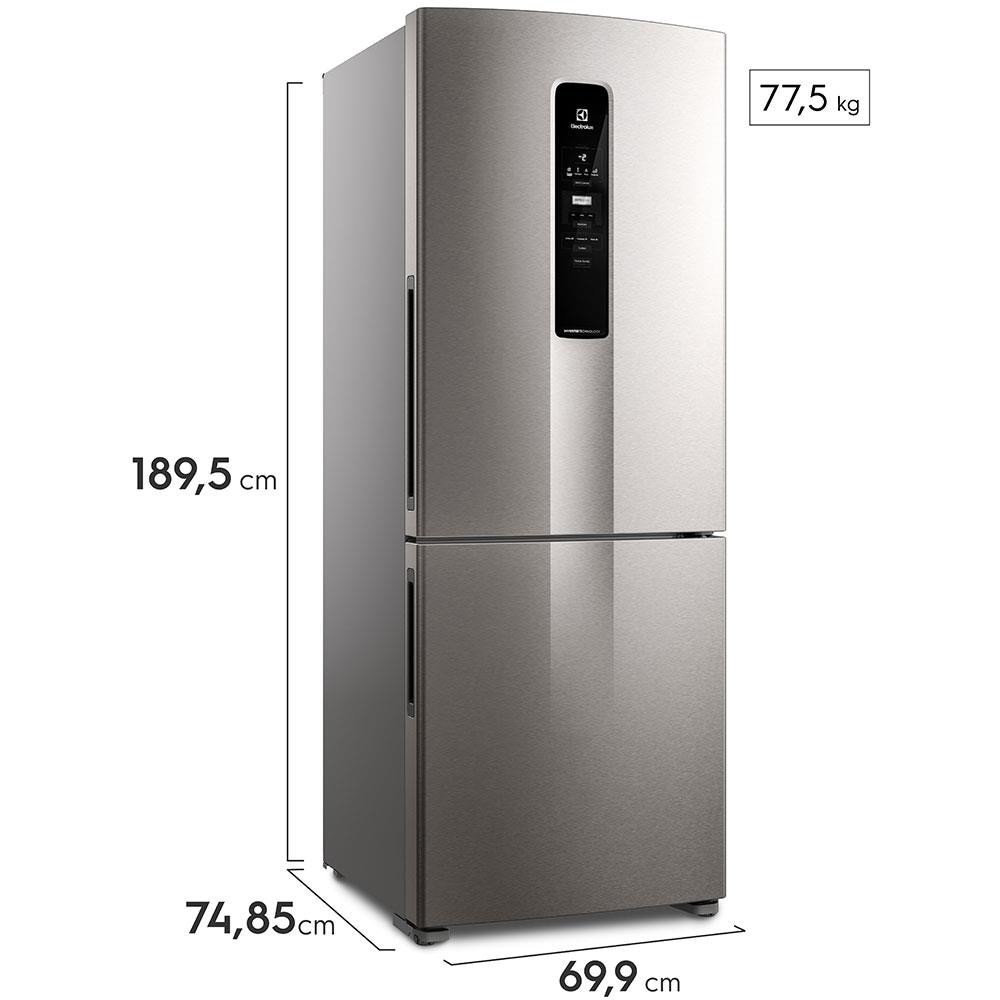 Geladeira Ib55s Bottom 488 Litros Inox Tecnologia Inverter Electrolux ...