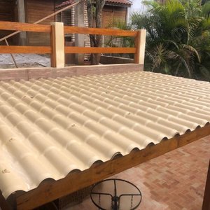Kit com 15 Telhas Pvc Colonial 328x86cm Permatti