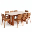 Ver imagem 3 de Conjunto Sala de Jantar 1 Mesa Retangular Tali 210cm 8 Cadeiras Miriti CabeCasa MadeiraOriginals