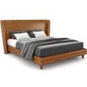 Ver imagem 1 de Cabeceira King Nilo 195cm com Cama Pés Madeira Suném P05 Couríssimo Whisky - Lyam Decor
