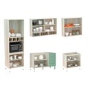 Ver imagem 7 de Armário De Cozinha 5 Peças Sem Tampo De 120 Crema Com Verde