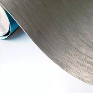 Adesivo Geladeira móveis Prata Aço Escovado Inox Plavitec 1,0 x 7,0m