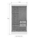 Ver imagem 4 de Guarda Roupa Lyon 2 Portas 2 Gavetas Off White Nogueira Doripel