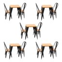 Ver imagem 1 de Kit 5 Conjuntos de Mesa Industrial Premium Tolix 2 Cadeiras Pretas em Aço Assento Sublimado