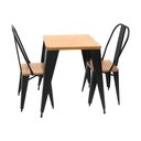 Ver imagem 2 de Kit 5 Conjuntos de Mesa Industrial Premium Tolix 2 Cadeiras Pretas em Aço Assento Sublimado