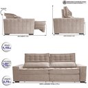 Ver imagem 2 de Sofá Retrátil e Reclinável 2,75m Cama inBox Big Star com SoftGel D40 Velupluma Bege