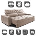 Ver imagem 3 de Sofá Retrátil e Reclinável 2,75m Cama inBox Big Star com SoftGel D40 Velupluma Bege