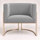 Ver imagem 7 de Poltrona Decorativa Luna Bouclé Premium para Sala Escritório Recepção Base Circular em Ferro Madeira