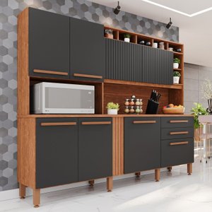 Cozinha Compacta 100% MDF 8 Portas 2 Gavetas Millena Yescasa