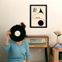 Ver imagem 1 de Quadro Decorativo Let´s Jazz- Minimalista 24x18cm - com Vidro:moldura Preta
