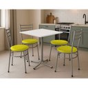 Ver imagem 3 de Conjunto Mesa Cinza 70x70cm Tampo Branco com 4 Cadeiras Epoxi