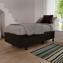 Ver imagem 2 de Base Box para Cama Solteiro 88x188cm Liz S05 Suede Bordado Preto - Mpozenato