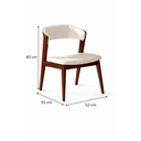 Ver imagem 5 de Kit 02 Cadeiras com Encosto Anatômico em Madeira Maciça Allegra Linho Bege Oona Design Castanho