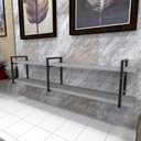 Ver imagem 1 de Bancada Suspensa Industrial para Quarto e Sala – MDF e Aço