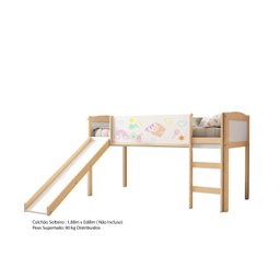 Cama Alta com Escorregador e Lousa Madeira Maciça/mdf Exclusive Casatema - 4